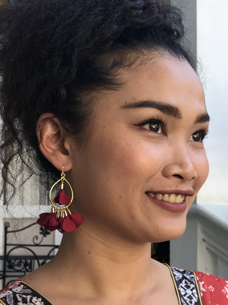 Rosie silk Earrings -  AUROBELLE  IBIZA