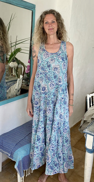 SUNDRESS Maxi in formentera blue -  AUROBELLE  IBIZA