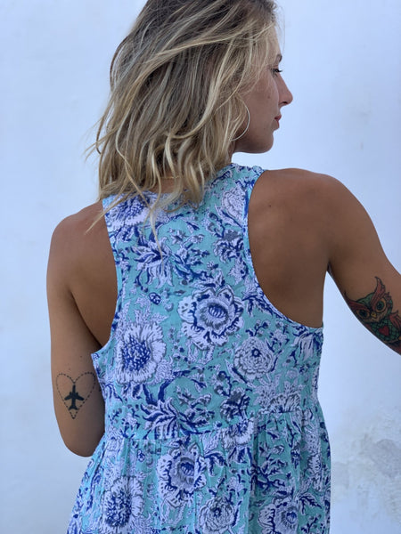 SUNDRESS Maxi in formentera blue -  AUROBELLE  IBIZA