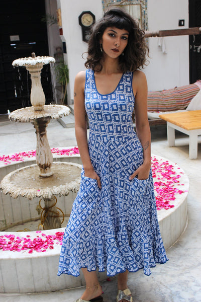 SUNDRESS OPEN SPOT BLUE -  AUROBELLE  IBIZA