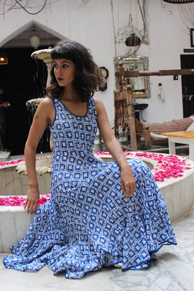SUNDRESS OPEN SPOT BLUE -  AUROBELLE  IBIZA
