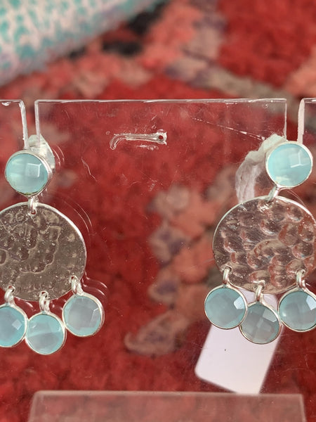 Turquoise gemstone designer earrings -  AUROBELLE  IBIZA