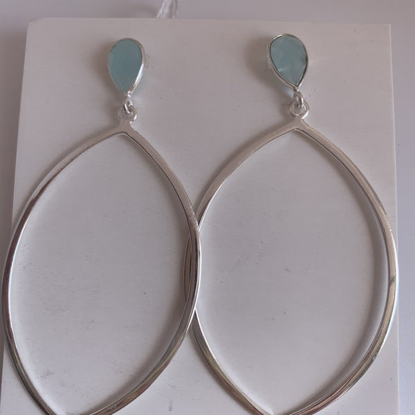 Turquoise stone gemstone designer earrings -  AUROBELLE  IBIZA