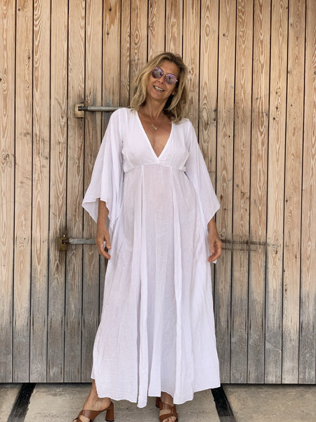 White Ibiza boho angel dress - AUROBELLE IBIZA