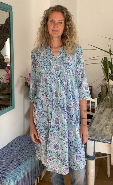 Zazi dress in Formentera blue -  AUROBELLE  IBIZA